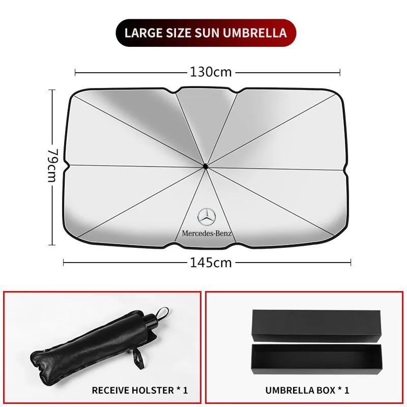 Car Logo Windshield Sunshade Umbrella for MERCEDES BENZ W203 W204 W205 W206 W209 W210 W211 W212 W213 W176 W166 W163 W221 W222 CDEFG1