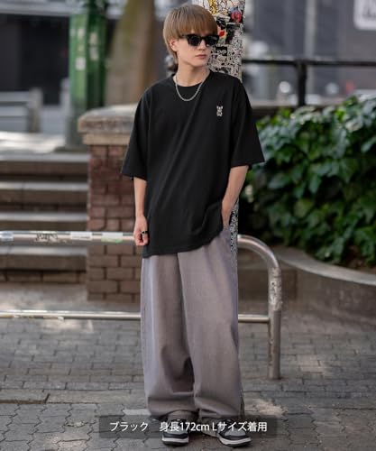 IMPROMES Casual SIDEWAYSTANCE Embroidered Downer Bulldog Short Sleeve T-Shirt, Men's, White