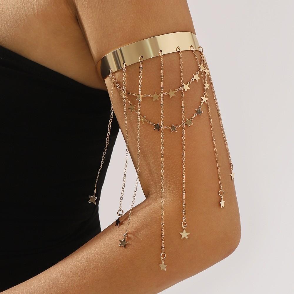 Zinc Zinc Alloy Fringe Arm Cuff Bracelets Adjustable Open Upper Arm Bracelet  Arm Accessories
