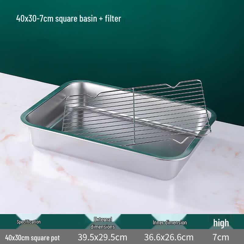 LIGIA Stainless Steel Rectangular Kitchen Basin & Lid