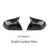 Carbon Fiber Rear View Mirror Car For Tesla Model 3 Y Bright/MatteDecorative Shell Exterior Accessories 2023 Car Rearview Cover