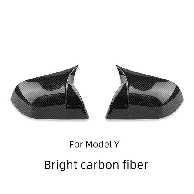 Carbon Fiber Rear View Mirror Car For Tesla Model 3 Y Bright/MatteDecorative Shell Exterior Accessories 2023 Car Rearview Cover