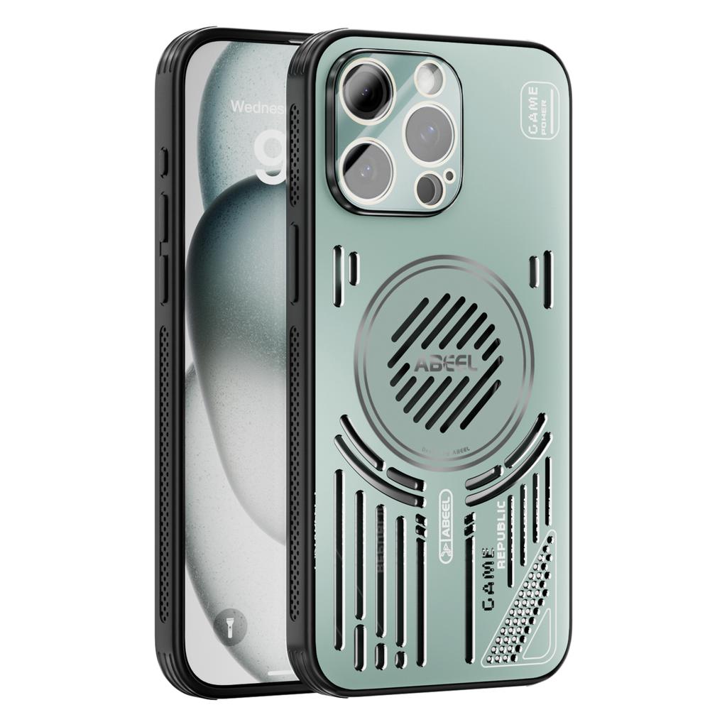 ABEEL For iPhone 13 Pro Magnetic Case Aluminium Alloy+PC+TPU Hollow Heat Dissipation Phone Cover