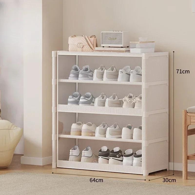 Multilayer Dustproof Shoe Rack Cabinet - Transparent Design for Small Spaces Spacious Storage Organizer Shelf for Shoes