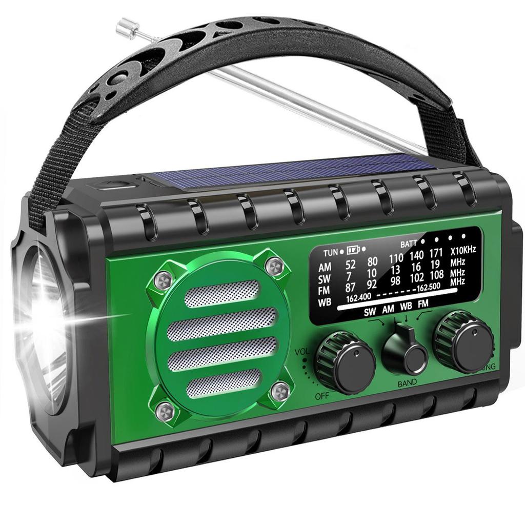 Multi-Functional Emergency Weather Radio with Solar and Hand-Crank Power, 20000mAh.