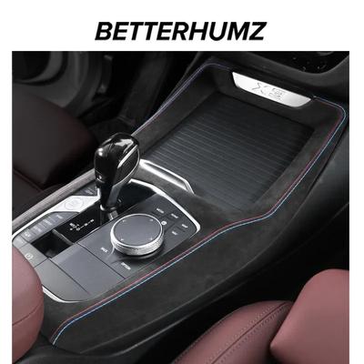 Betterhumz For BMW iX3 X3 G01 G45 X4 G02 Gear Shifter Panel Trim Cover Wrap Suede Center Console Car Interior ABS Accessories