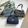 Vintage Denim Bag Women's Chain Shoulder Bag Large Capacity Commuter Tote Bag