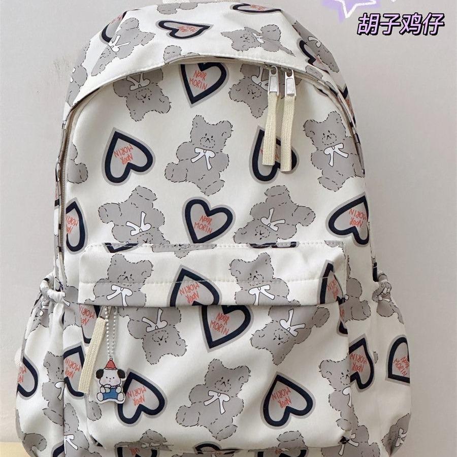 Schoolbagins Japanese Cute Bear Schoolbag Girl Junior High School Student Korean Version Backpack High School Student Large Capacity Backpack