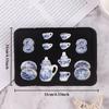15-teiliges Set Mini Teekanne Teller Tassen Zubehör Mini Keramik Geschirr Mikro Aquarium Landschaftsgestaltung Ornament