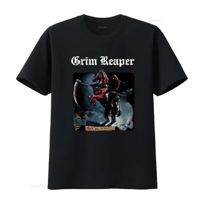 Grim Reaper See You In Hell T shirT Big Sizes Available Vintage Washed Breathable Casual Slightly Versatile Streetwear