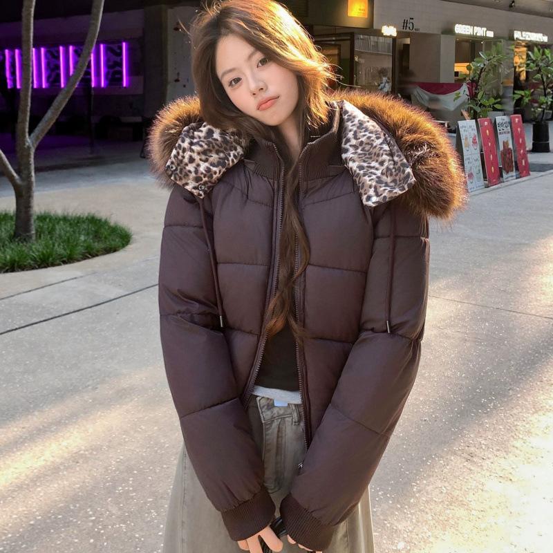 Removable sleeves, large fur collar cotton-padded clothes, women's short jackets, new European and American cotton-padded clothes, women's loose cotto