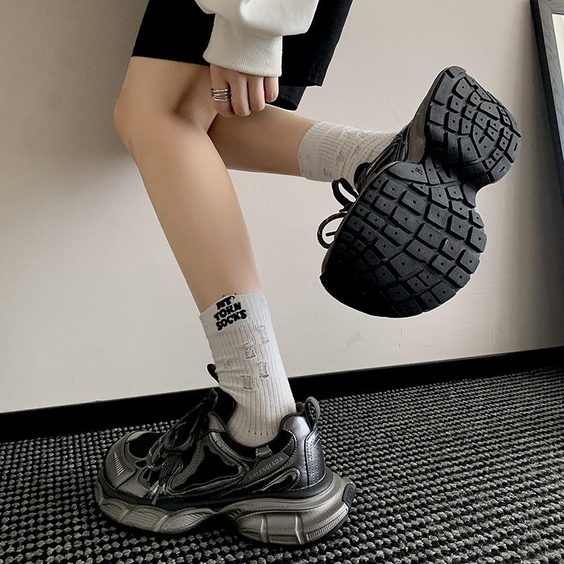 Schuhe Damen Herbst neu ins Retro Sport Freizeitschuhe Plateau Mesh atmungsaktive Laufschuhe