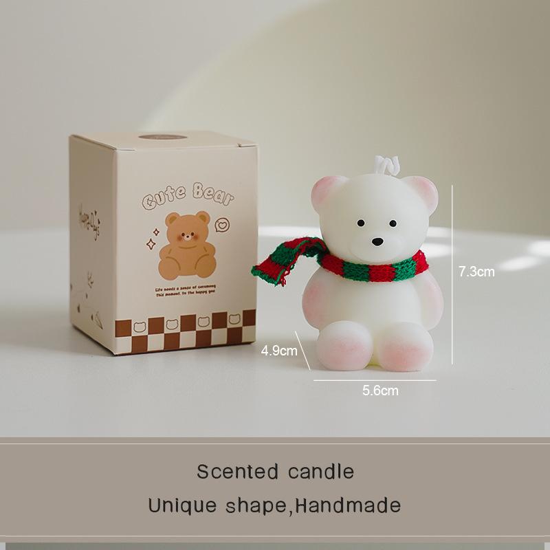 Bear Scented Candle Souvenir Gift, Handmade Creative Cute Atmosphere Fragrance Animal Modeling Wax