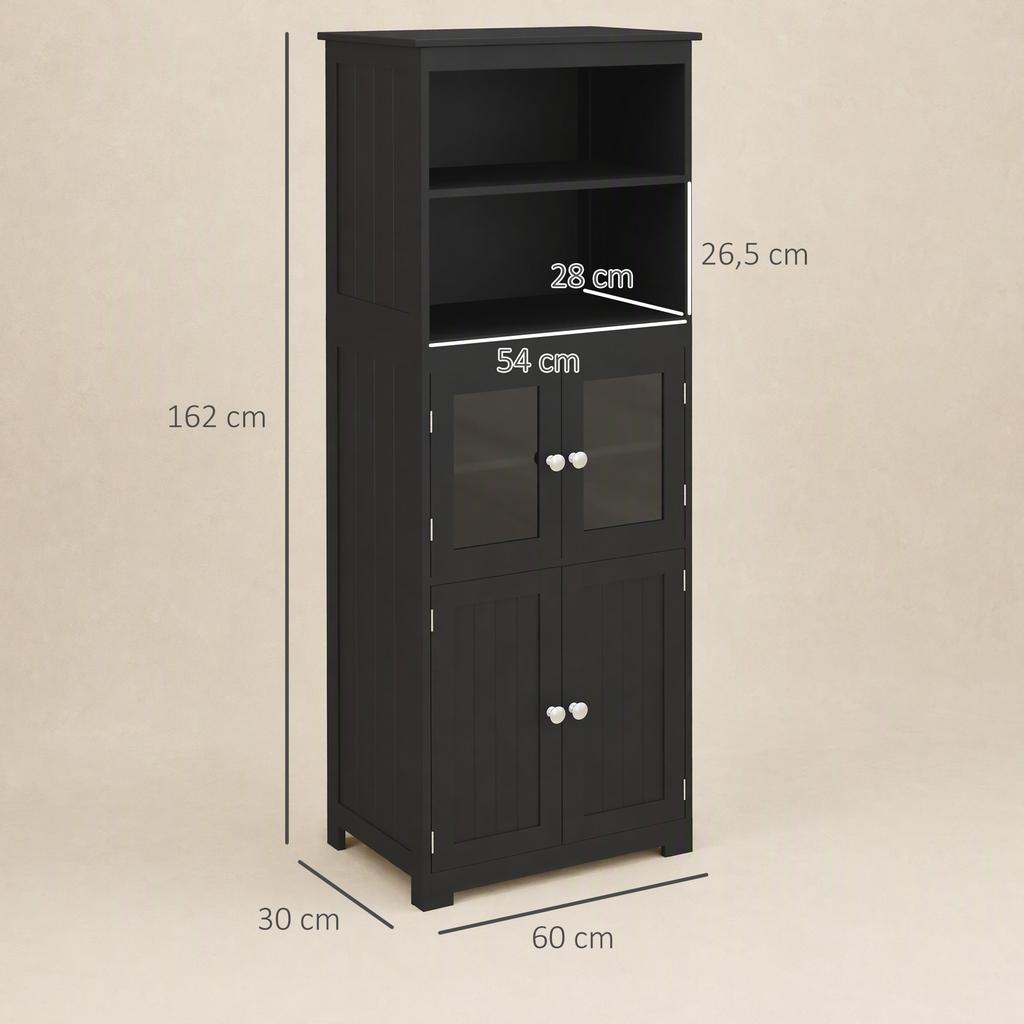 Kitchen cabinet, buffet, kitchenware organizer, storage furniture with multiple compartments. Dimensions: 60 cm in length x 30 cm in depth x 162 cm