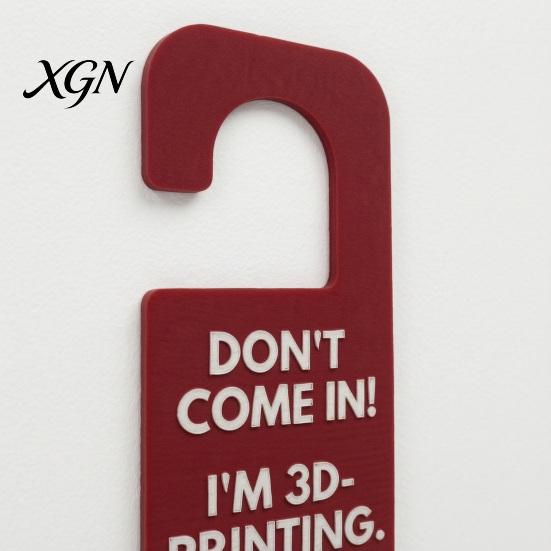 Door Handle Hanging Sign Funny 3D Printed Hanger for Workshop And Office, Don't Come in I'm Printing, Durable Plastic PLA Material Privacy Plaque Knob