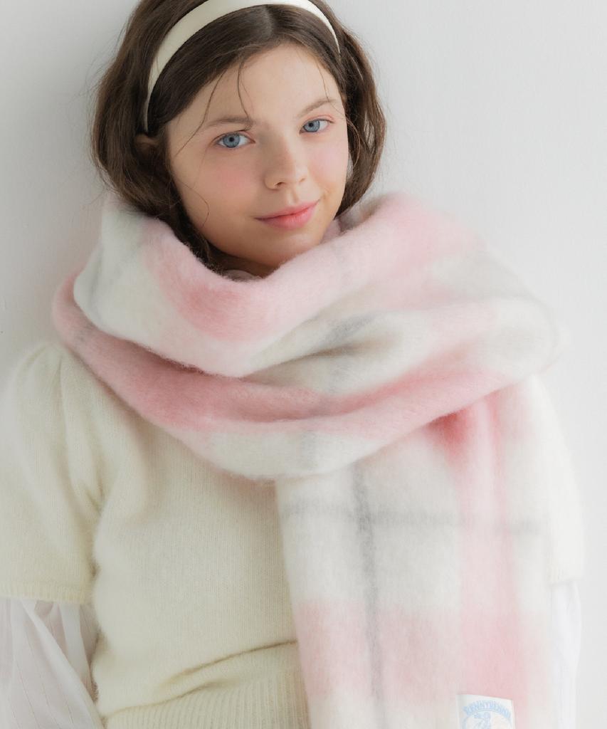Laenilaeni Fairy Cotton Check Muffler [Fairy Ribbon] - Fairy Cotton Check Muffler (M003Fr)