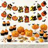 Vintage Halloween Paper Banner Retro Pumpkin Black Cat Haunted House Garland For Home Wall Mantel Fireplace Party Decorations