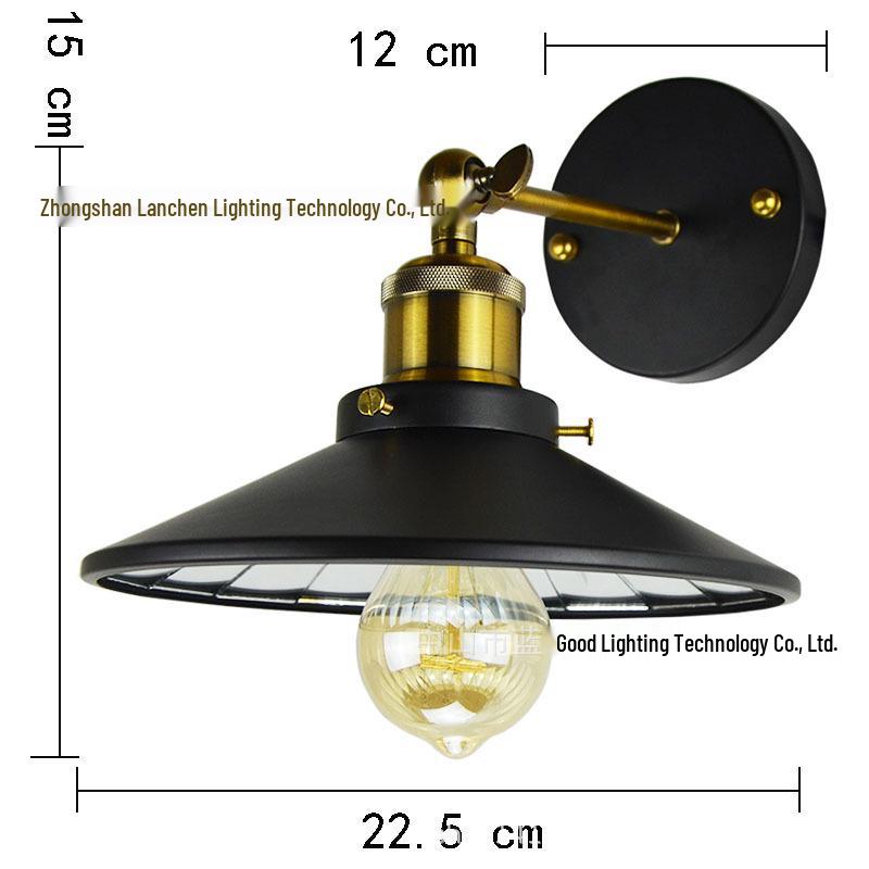 European Retro Decorative Wall Lamp for Hallways and Corridors - Iron Art Industrial Style Mirror Front Cafe Lighting