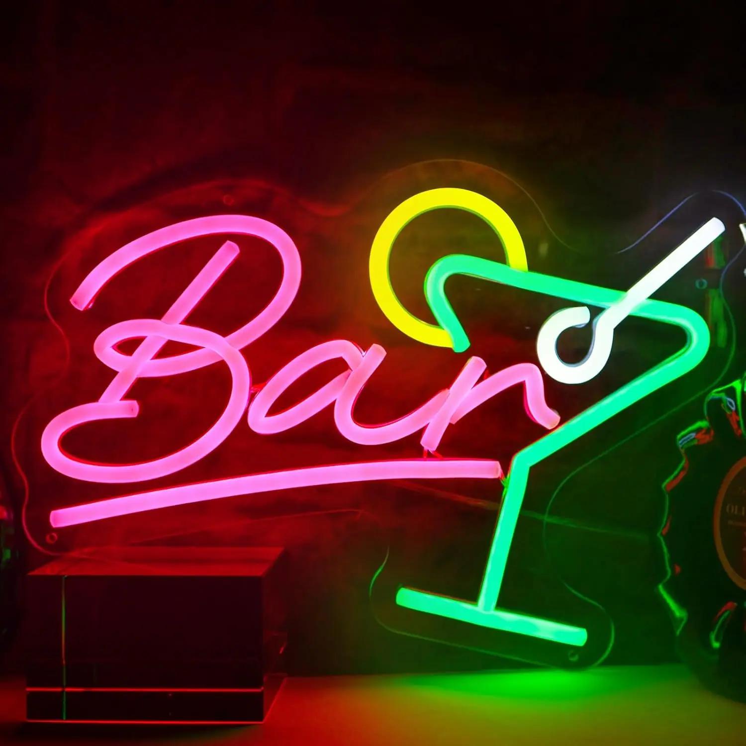 

Bar Neon Sign LED Neon Lights Sign USB Powered Wall Decor for Bar Cart Party Club Man Cave Cocktail Bar Gift for Friend