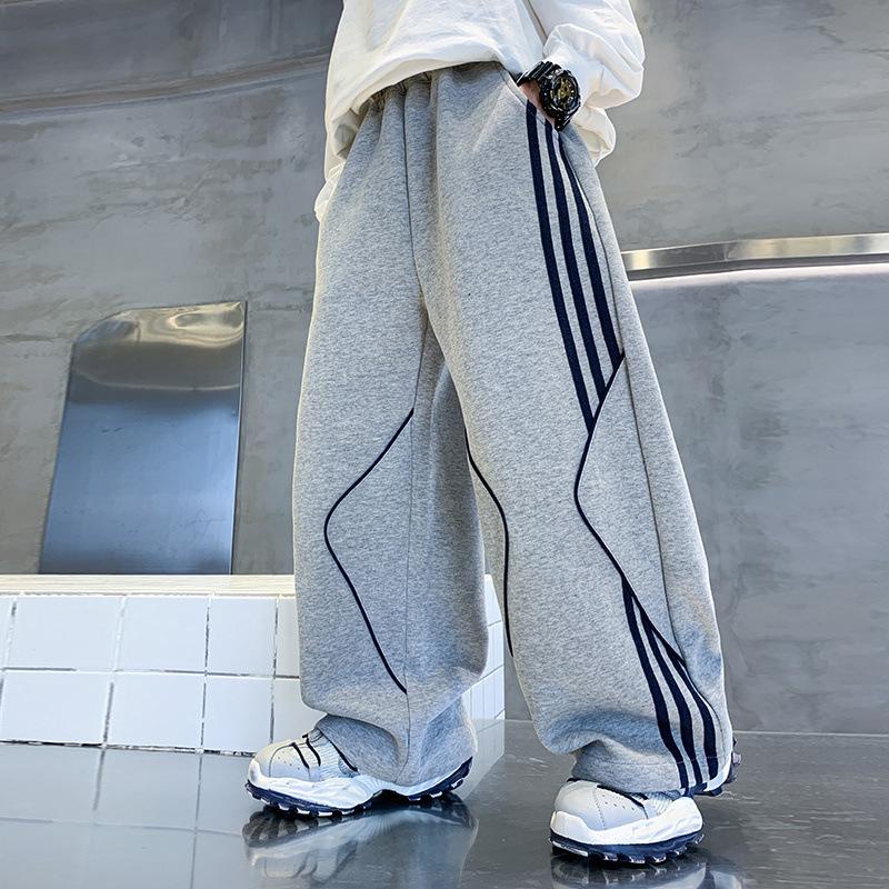 Pantaloni della tuta sportivi dritti casual per ragazzi e bambini, pantaloni da tempo libero per bambini