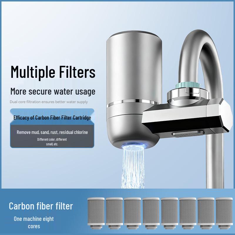 Smart Digital Faucet Water Purifier & Scale Inhibitor - Tap Filter for Kitchen & Bathroom, Detachable & Washable.