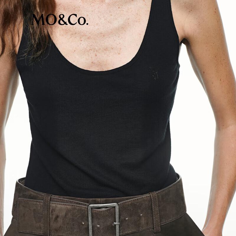 

MO&Co. Жилет из мериносовой шерсти с глубоким U-образным вырезом NOIRxPLAYBOY M (165)