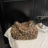 Leopard Print Fur Bag Women's Shoulder Crossbody Bag Vintage Tote Bag