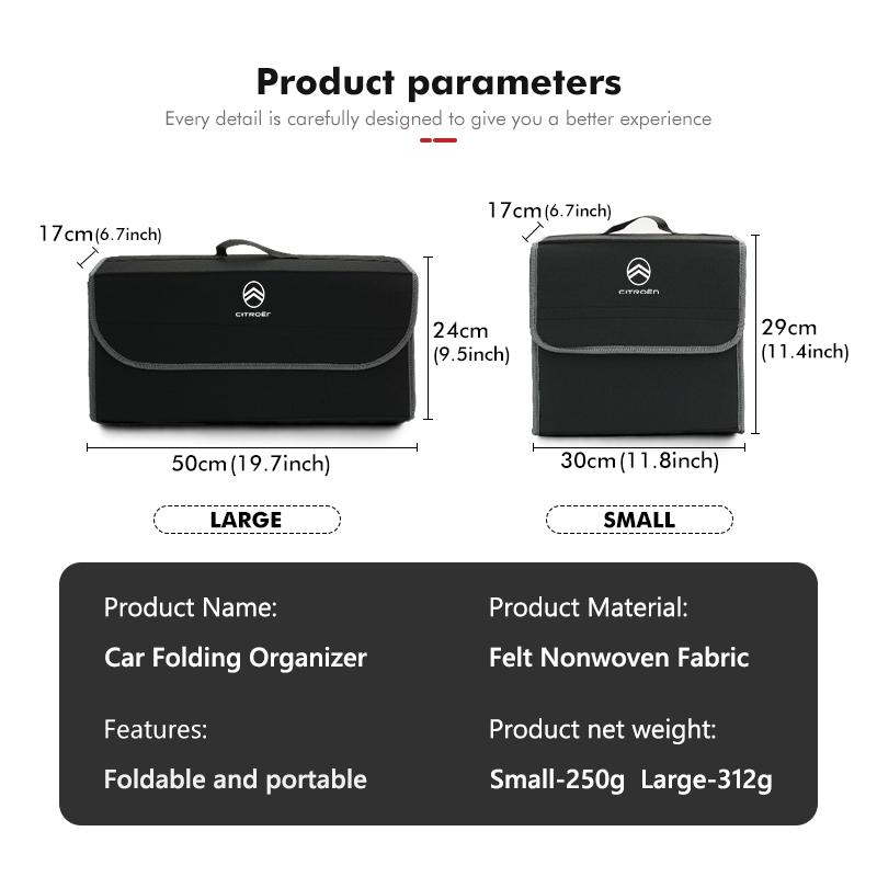 Felt Car Trunk Organizer Large Capacity Folding Storage Bag For Citroen C4 C3 C5 C1 C2 C6 VTS C4L DS3 DS4 DS5 Grand Berlingo Ysjg48