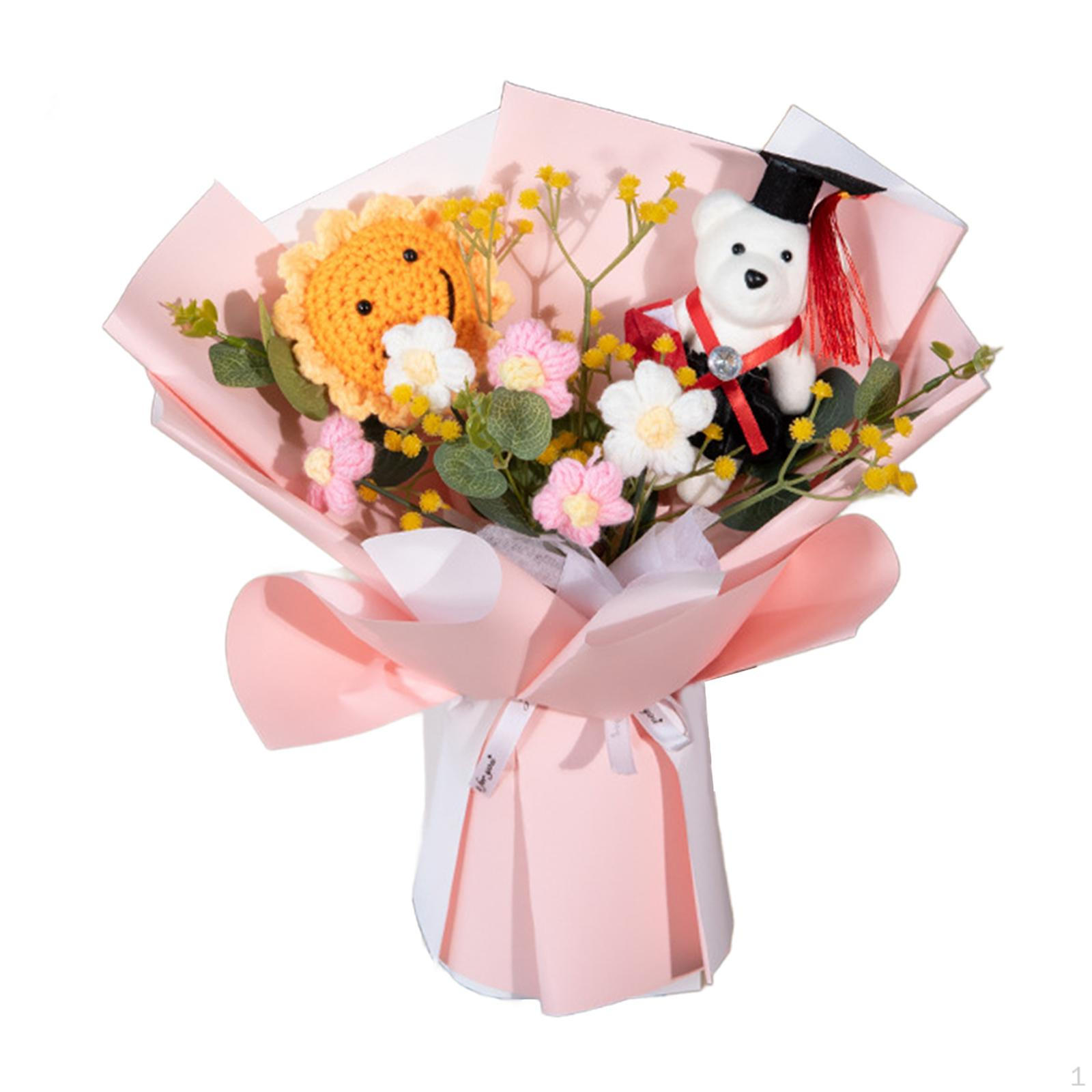 

Crochet Bouquet, Knitted Graduation Bouquet for Mother s Day, Wedding, Pink