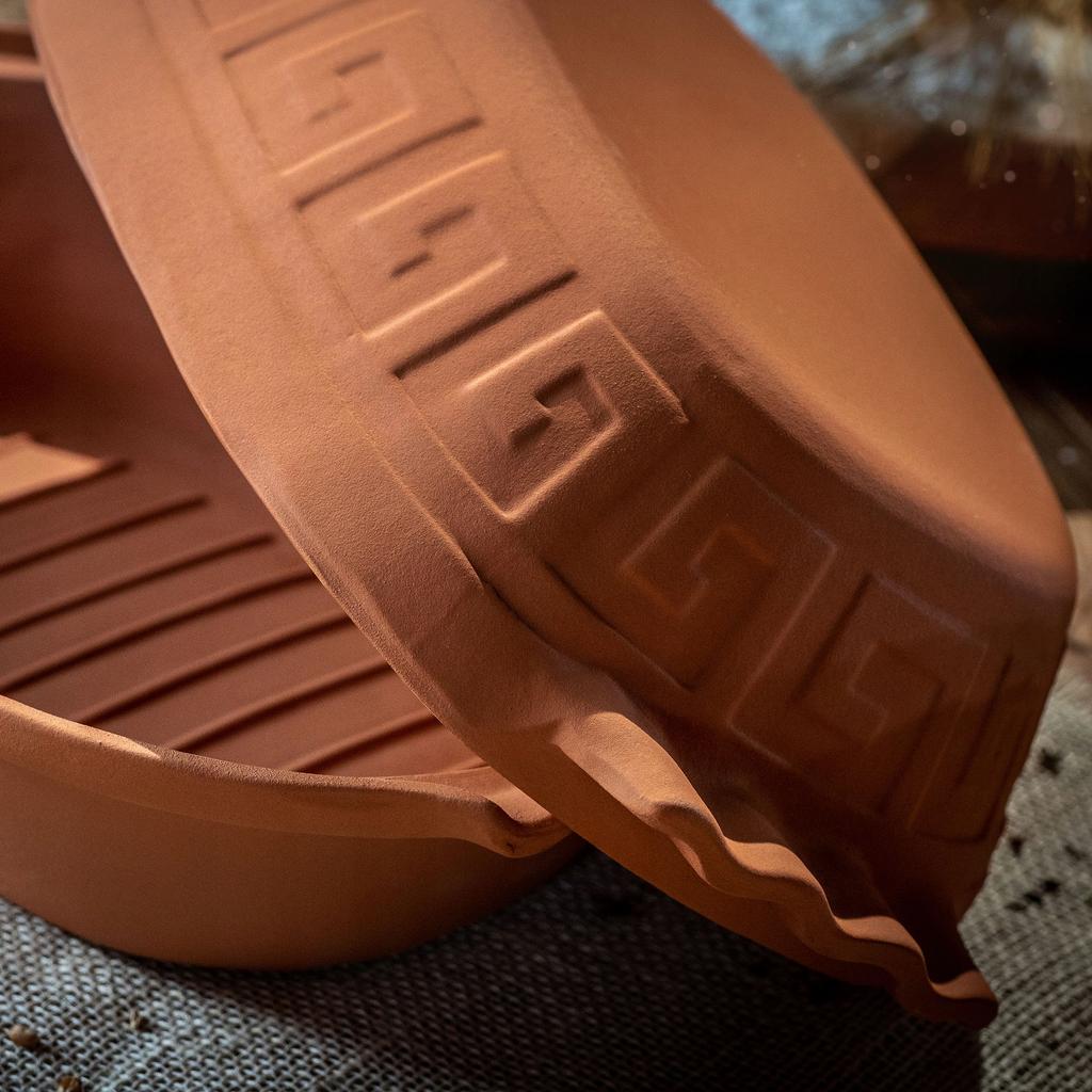 KADAX Roman Clay Pot Oval with Lid