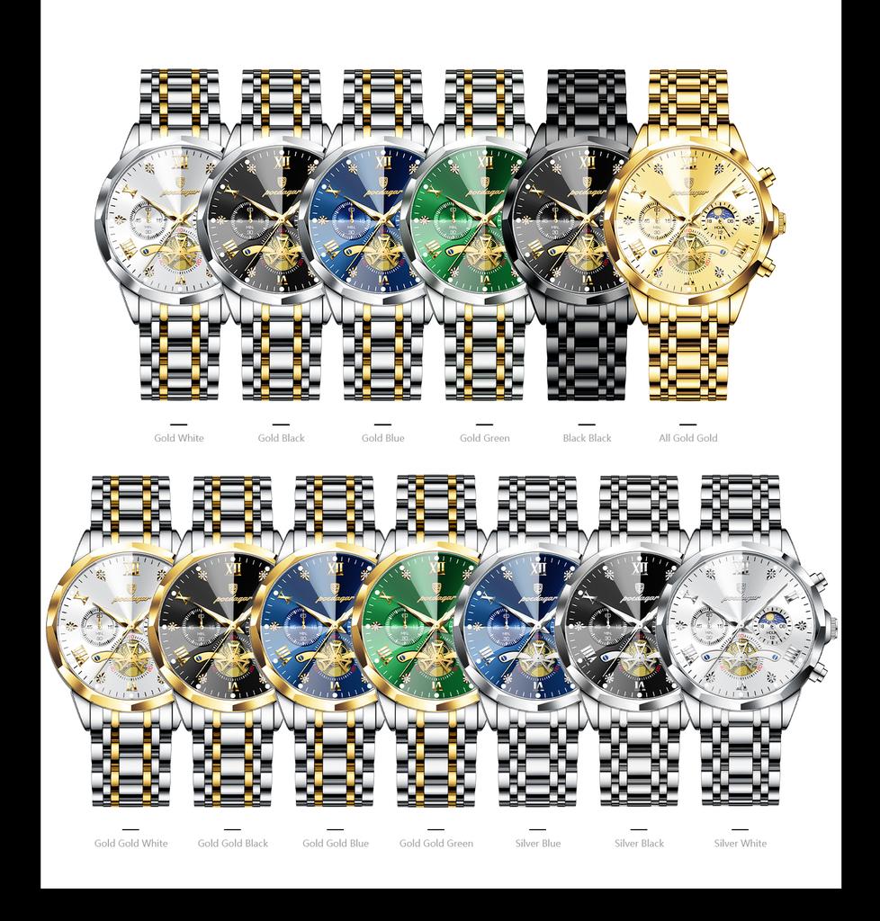 POEDAGAR 938 Quartz Movt Reloj Waterproof Watches Fashion New Business Male Luminous Hands Timing Minutes Display Wristwatches