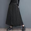 Black Plus Size Vintage High Waist Casual Loose Summer Wide Leg Skirt Pants Women Trousers