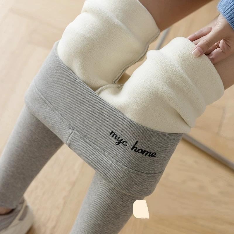 Women's Winter Leggings Thermal Velvet Cotton Slimming Tights with Fleece Pant Black Stretch Gray Thick Warm Leggings for Women