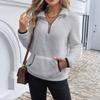 Women's Fall Hooded Sweatshirts Long Sleeve Half Zip Cropped Hoodies Pullover Winter Fashion Clothes