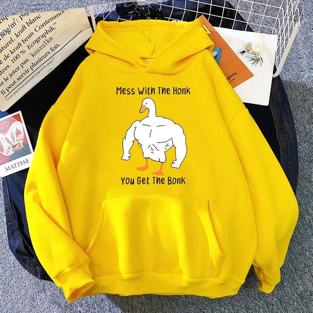 

Забавная толстовка с принтом «Мышцы гуся» для мужчин/женщин, повседневная мода, спортивный костюм с длинными рукавами, пуловер, рубашка с капюшоном, одежда унисекс большого размера 3XL