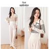 Women's French Stripe Wool Blend V-Neck Knit Sweater