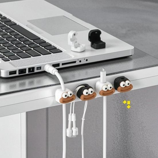 6/12Pcs Cartoon Magnetic Cable Organizer Clip Self-adhesive Home Office Desk Phone Charging Data Cord Holder Keeper Power Wire Management Clamp