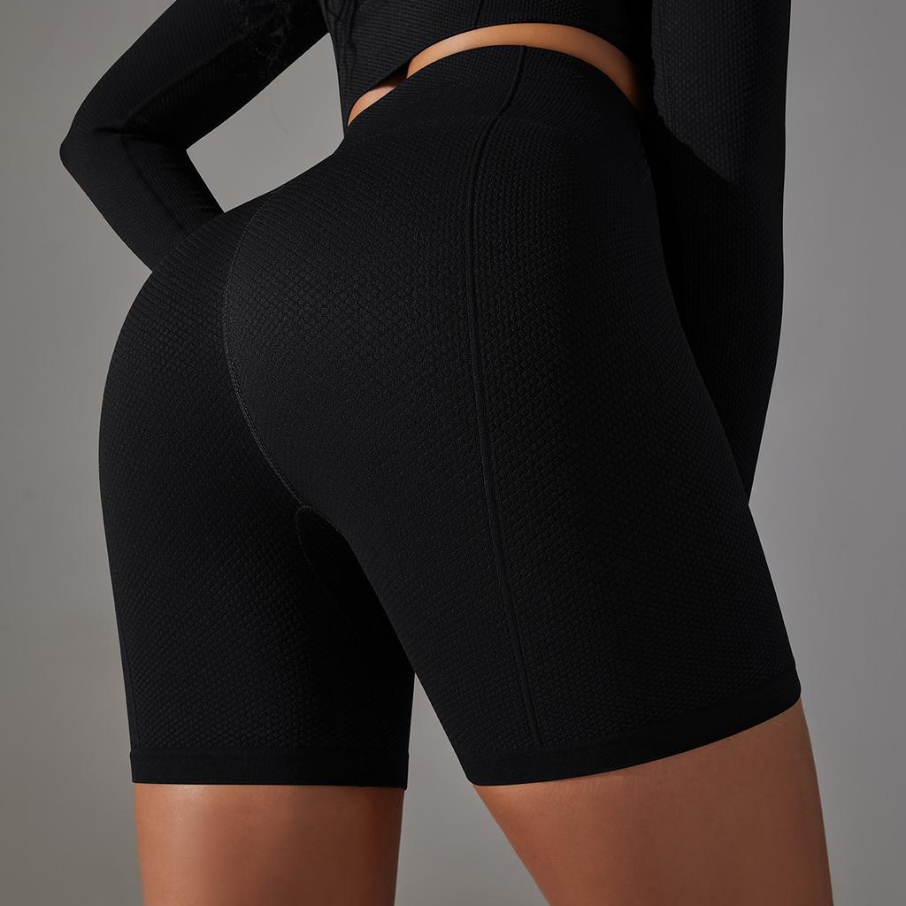 Sömlösa yogashorts, persikoformade kompressions- och höftlyftande leggings, högmidjade löpar- och fitnessshorts för kvinnor