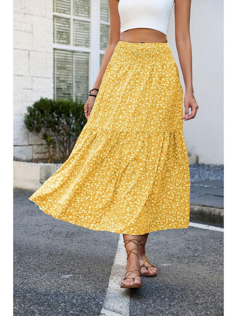 European & American Fashionable Floral High-Waisted Skirt for Women 2026