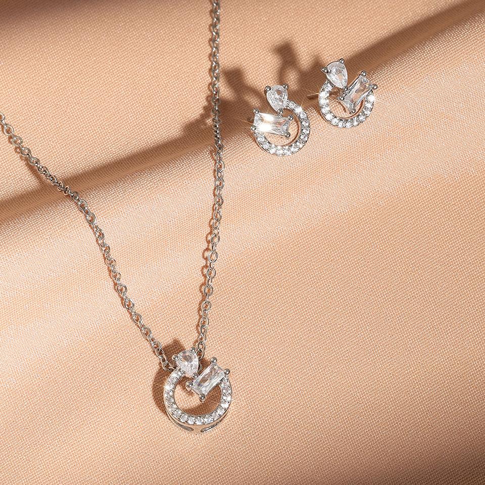 

Корейское геометрическое ожерелье с подвеской, серьгами, ожерельем, покрытым 18-каратным золотом, женские ювелирные изделия в стиле ниши