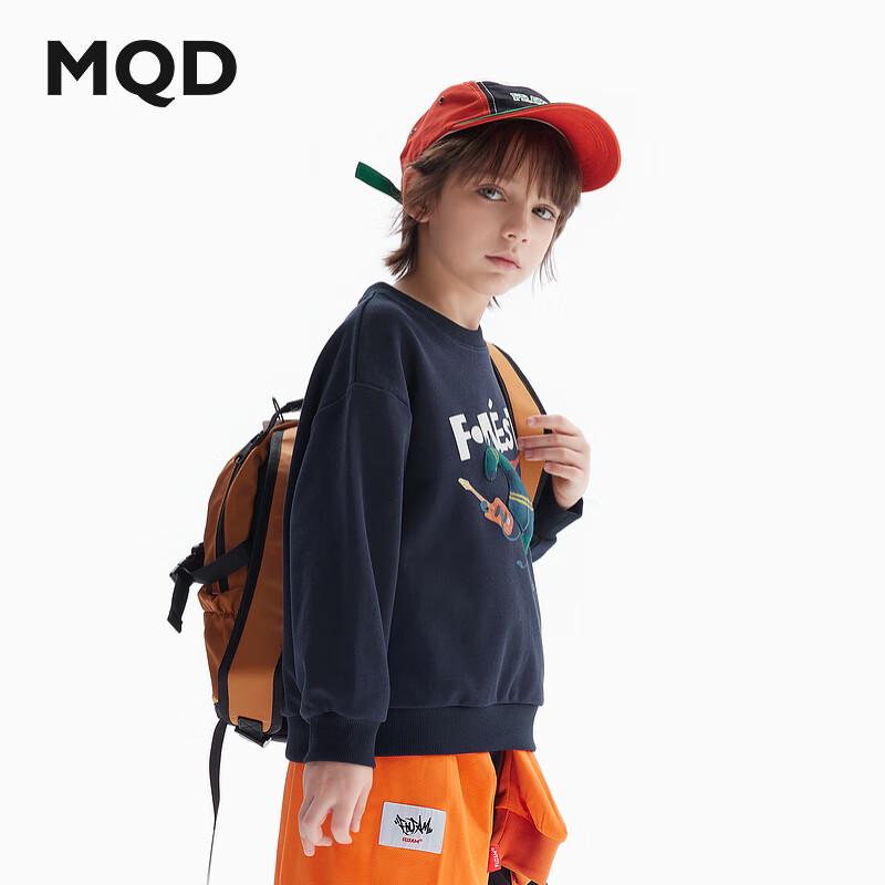 

MQD Boys 2024 Fall Casual Letter Print Round Neck Sweatshirt 120cm