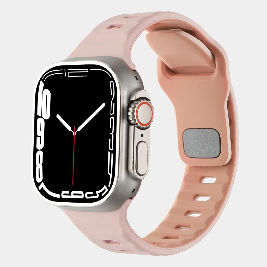 Silicone Strap for Apple Watch Band Ultra 2 49mm 46mm 44mm 45mm 41mm 40mm 42mm Two-tone Bracelet Iwatch Serise 10 9 8 7 6 SE 5 4