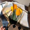 Light luxury Nordic style purple morning glory printing mulberry silk silk scarf women's high-end temperament 111 silk small square scarf