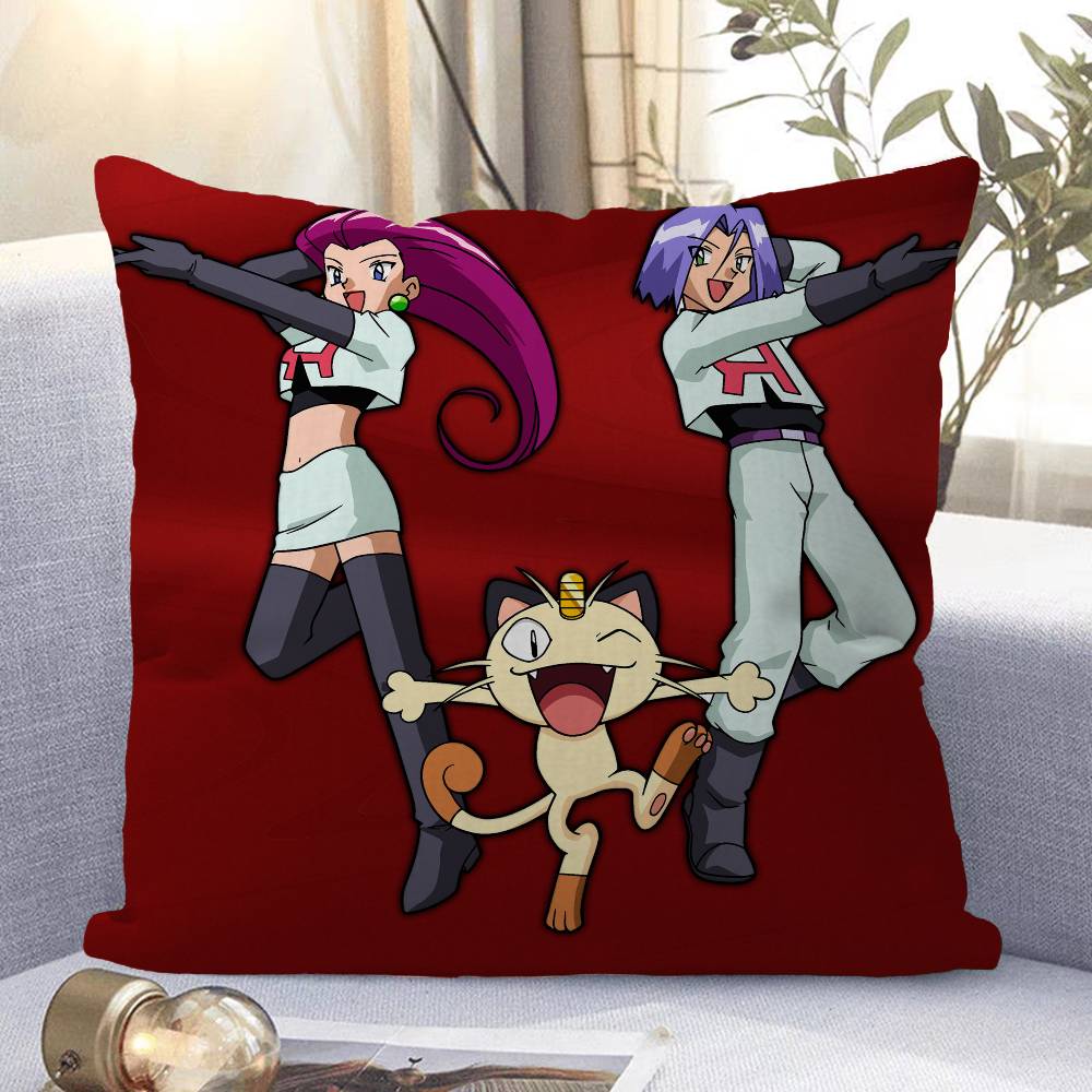 Team Rocket Pokemon Pillow Cover For Bedroom Room And Living Room Sofa Decorative Cushion Cover