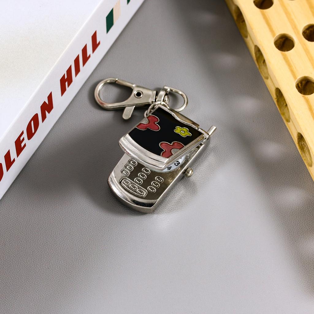 Flip Phone Keychain Watch Hanging Watch Fashion Trend Retro Cute Keychain Pendant Creative Gift