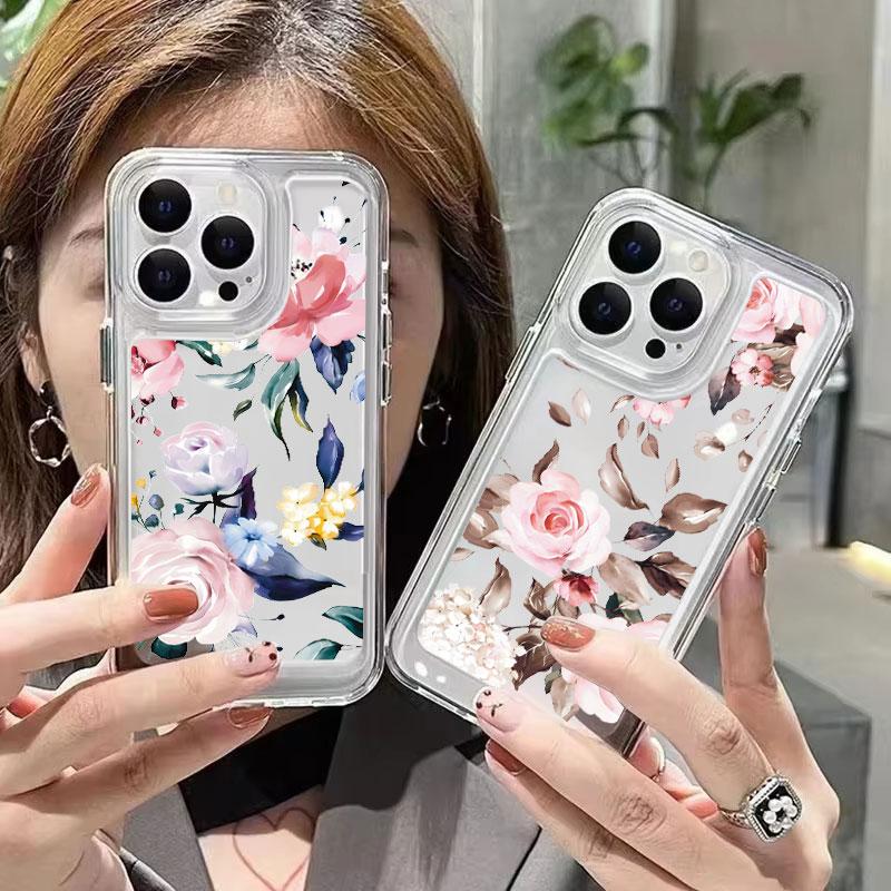 Lotus Flower Transparent Phone Case For iPhone 11 Case iPhone 13 14 12 15 16 Pro Max XR XS X 7 8 Plus SE 2020 Shockproof Cover
