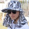 Neckline Mask Sunscrean Bucket Hat Cotton Cover Face Cap Simple Outdoor Fishing Cap  Sun Protection