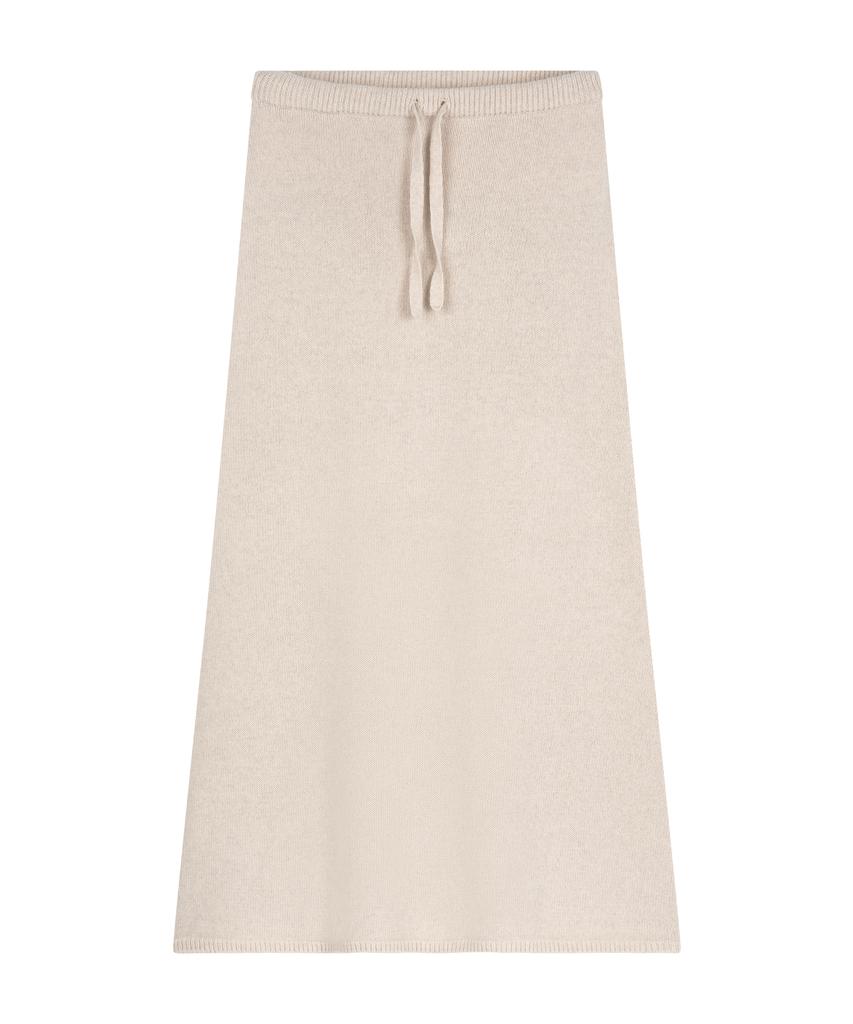 Pojitibeubaibeu Camel Hair Wool Knit Skirt (Oatmeal)