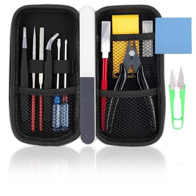 Tool Set for Plastic Includes Thin Craft Storage Diamond and Precision Tweezers 14-Piece Beginner's Models, Nippers, Blades, Case, Modeler's Knife,