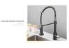 All Copper Rotatable Dual Mode Kitchen Faucet with Spring Neck for Hot and Cold Water
